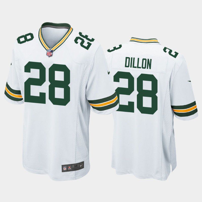 Men Green Bay Packers 28 AJ Dillon Nike Green White Player NFL Jersey